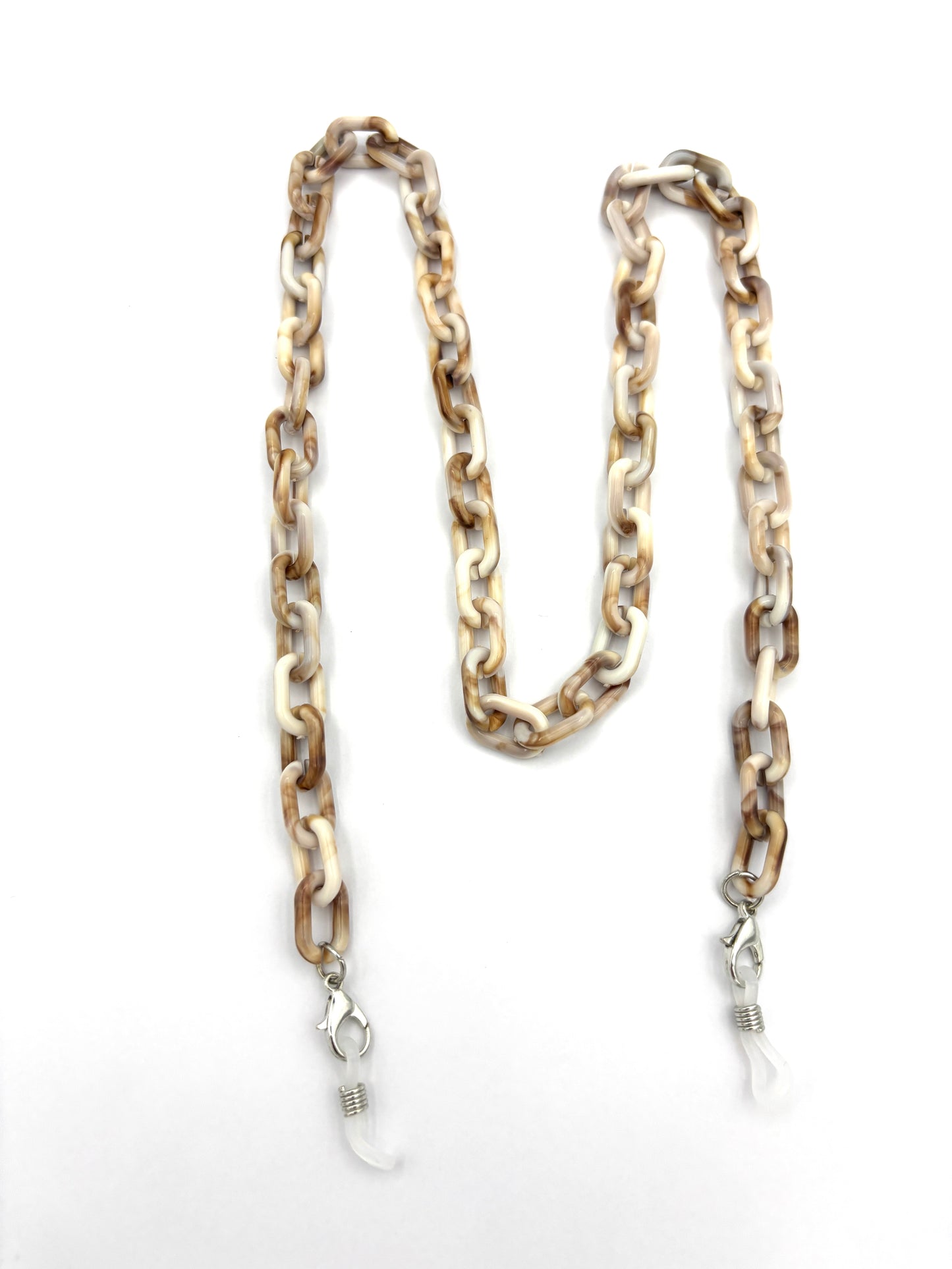 Chaine de lunettes - Cordon acrylique beige