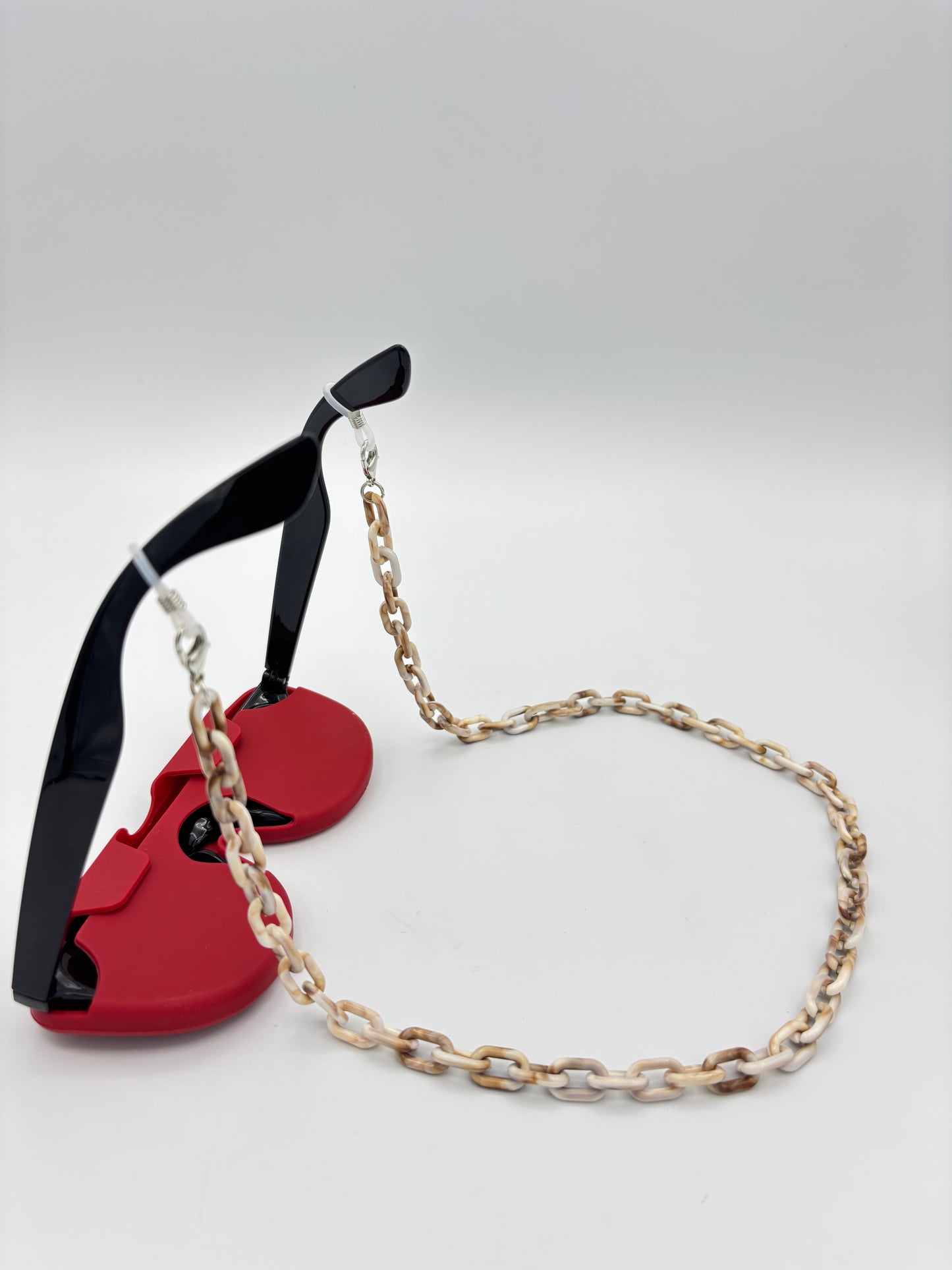 Chaine de lunettes - Cordon acrylique beige