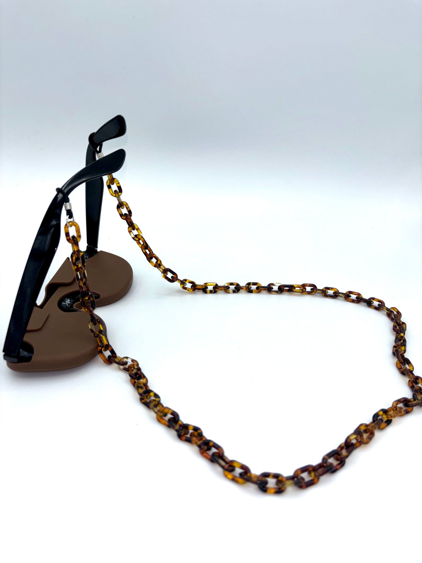 Chaine de lunettes - Cordon acrylique marron